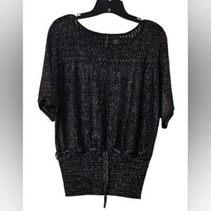 Nue Options Petite Black and Silver Sweater with short sleeves Size MP